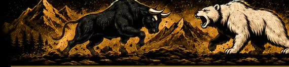 Elevation UpScales mountain bull and bear banner